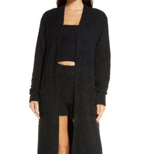 SKIMS Soft Cozy Knit Robe in Onyx / Black